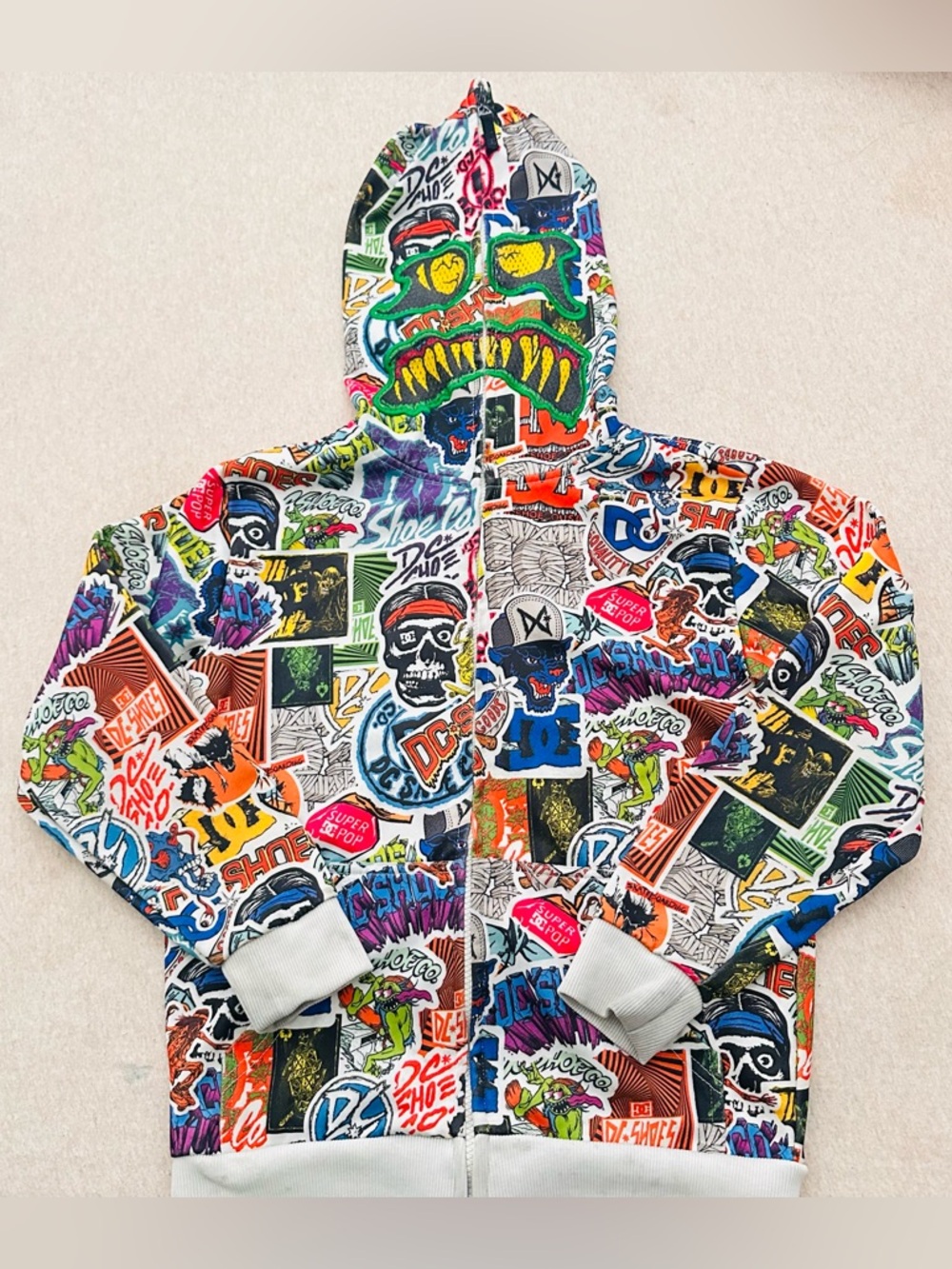 Y2k kids DC full zip hooded sweater